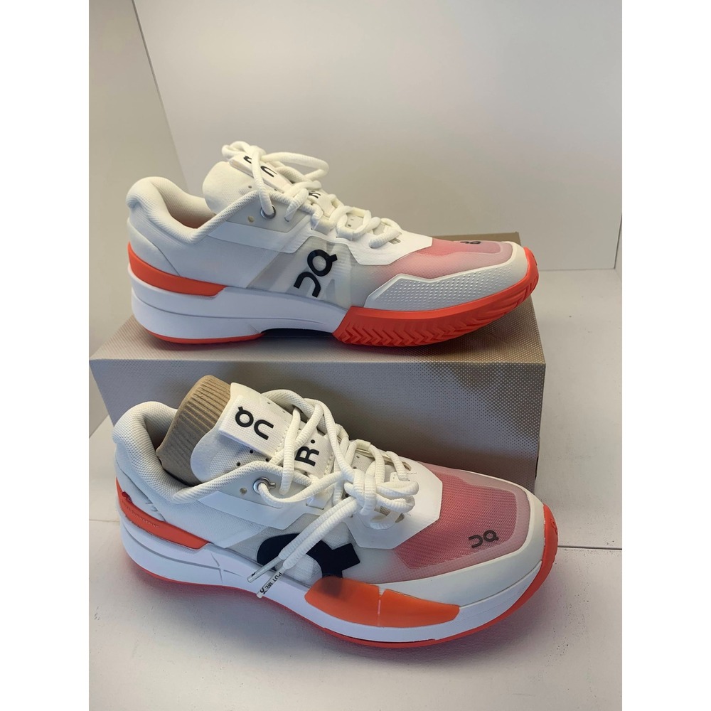 On Running Women's Roger Pro White Pink Orange Tennis Shoes